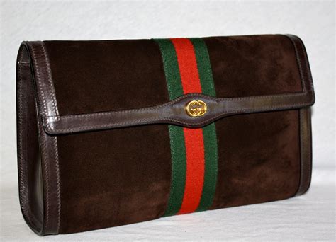 gucci cluthc|Gucci vintage suede clutch.